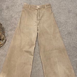 Cream wide leg Zara jeans